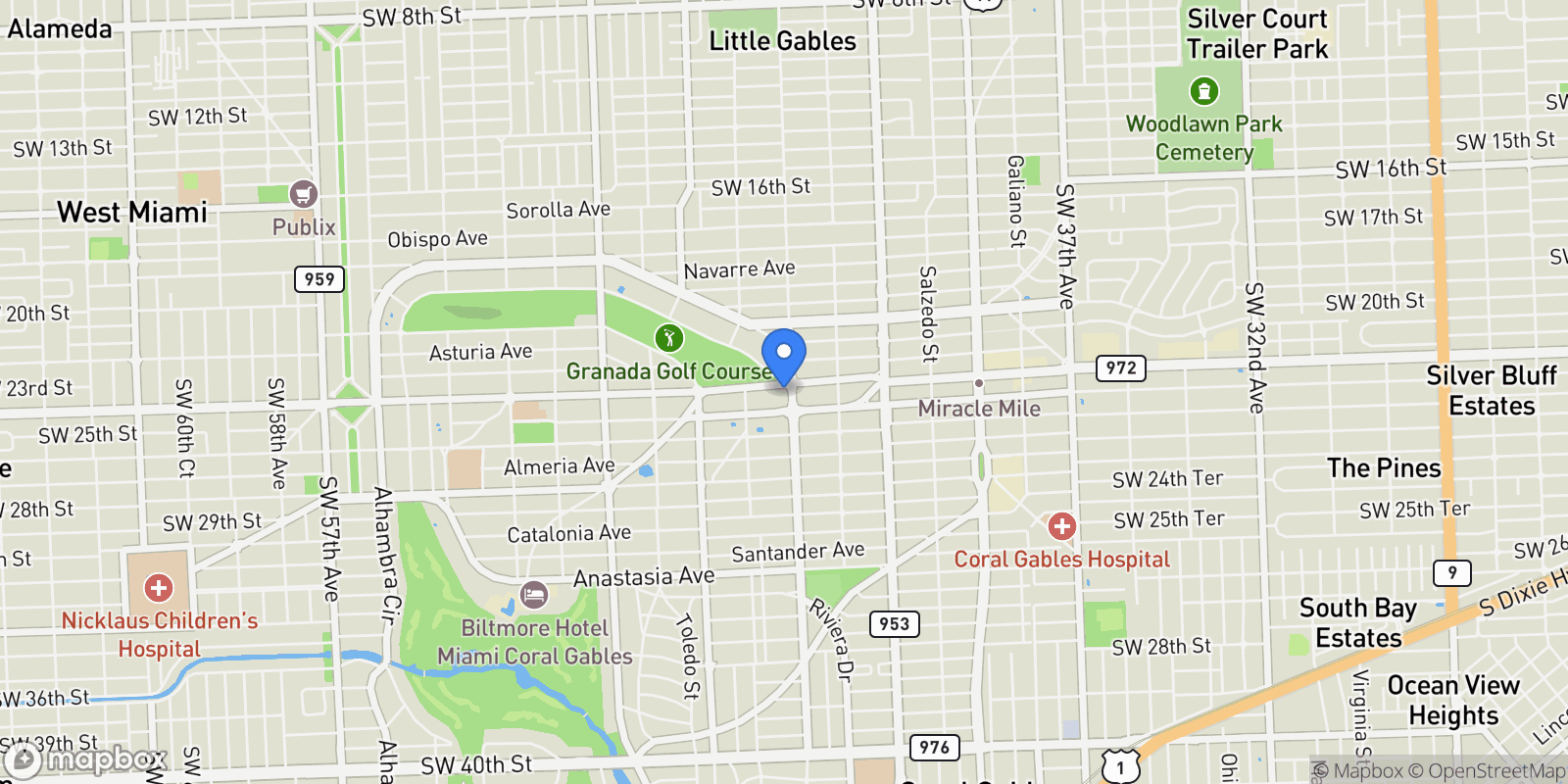 Map showing 600 Coral Way 5, Coral Gables, Florida, United States.
