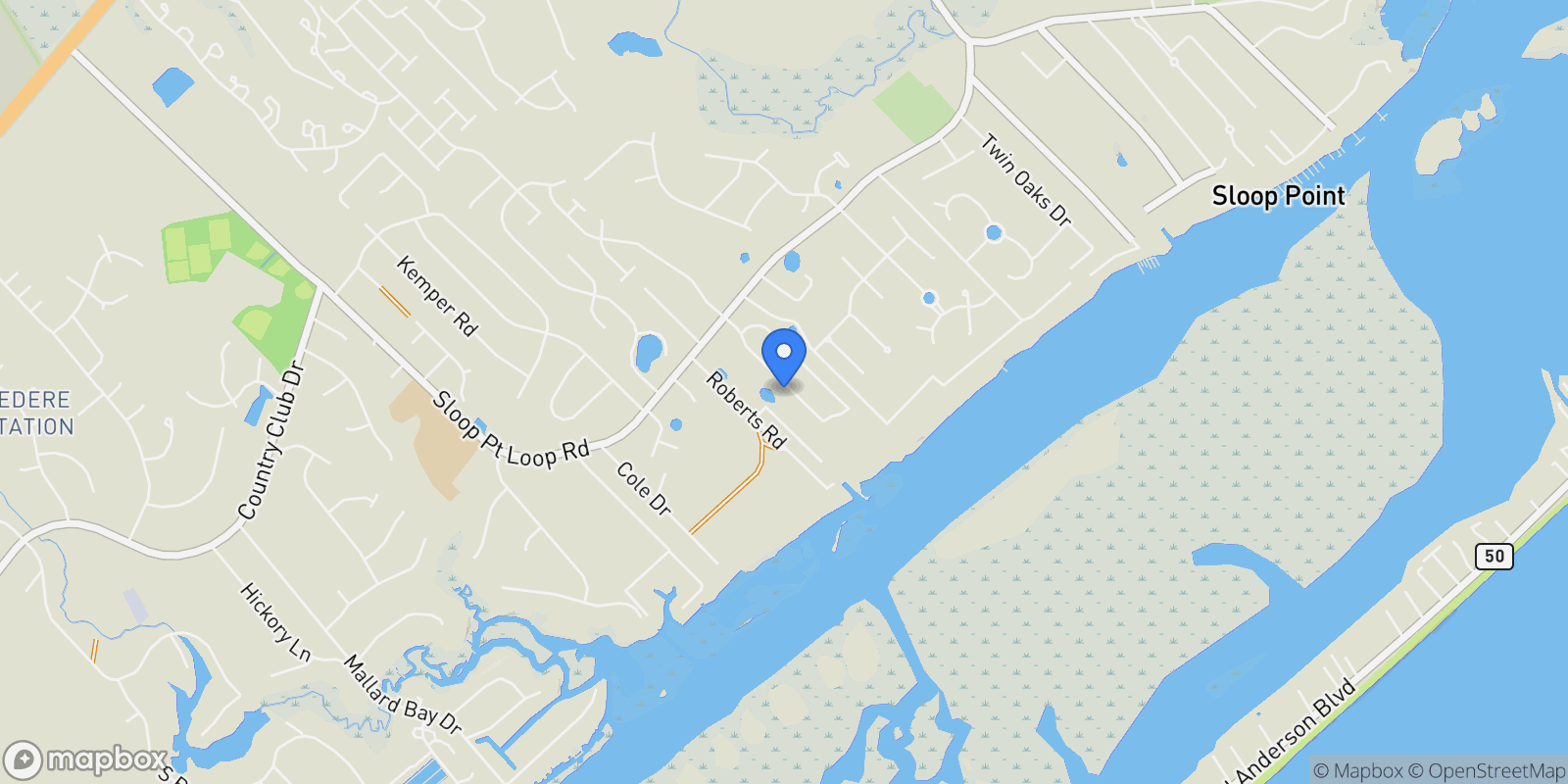 Map showing 244 Planters Walk, Hampstead, North Carolina, United States.