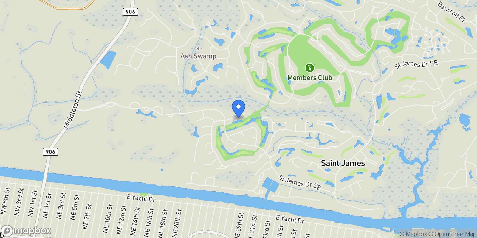 Map showing 2686 Four Oak Road, Southport, North Carolina, United States.