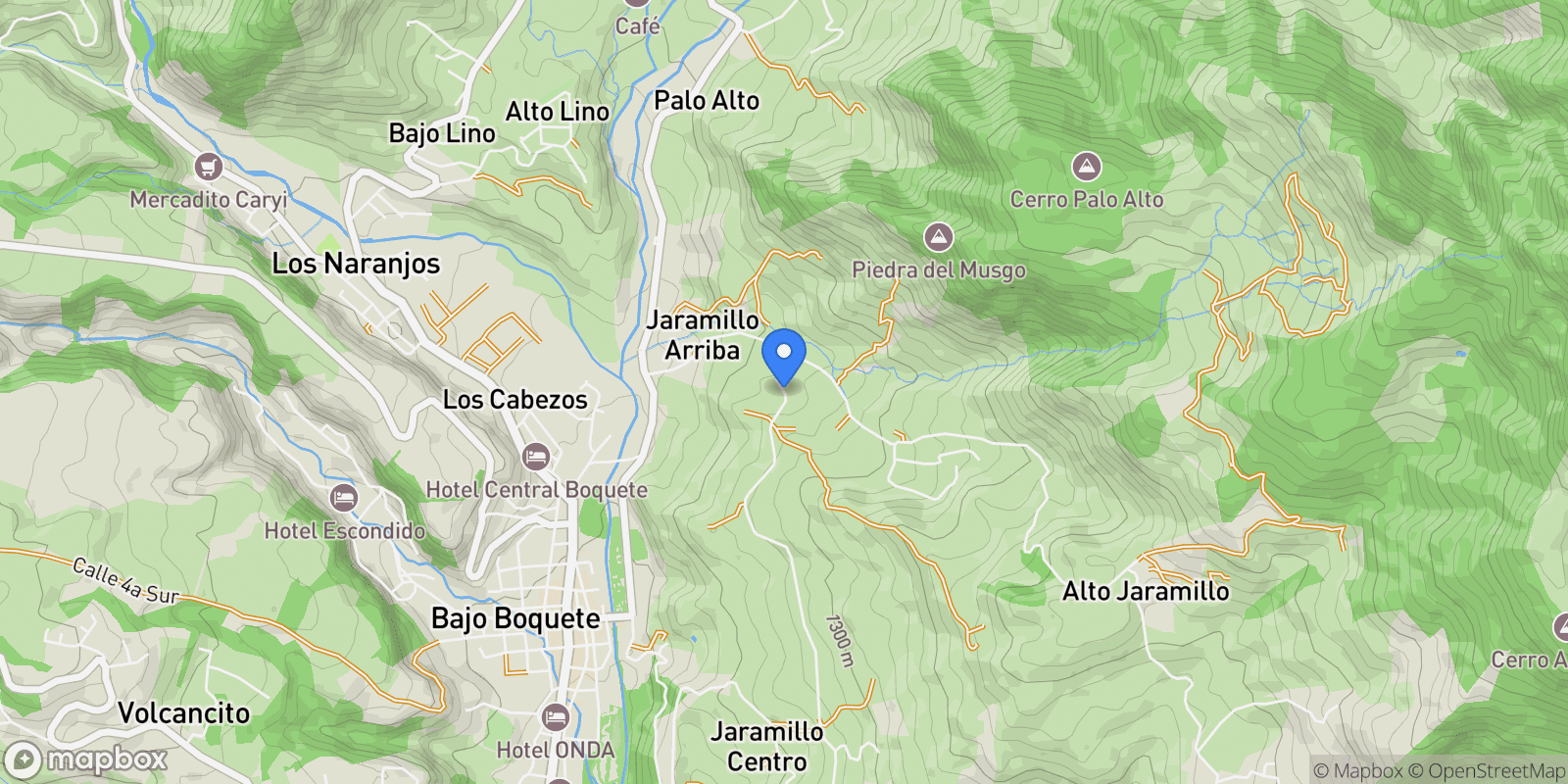 Map showing Jaramillo, Chiriquí, Chiriquí Province, Panama.