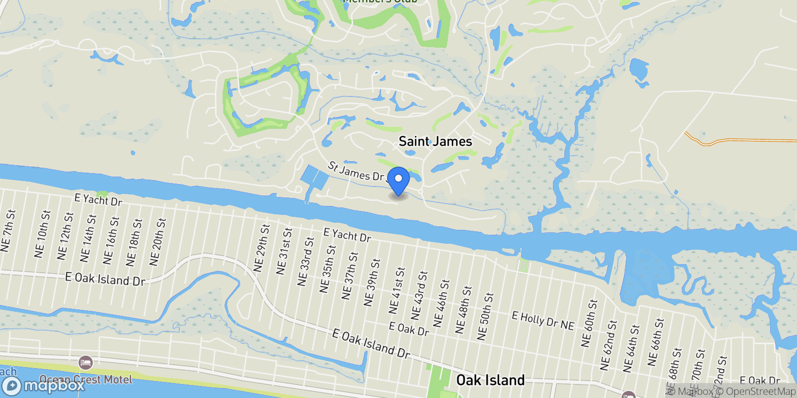 Map showing 2860 Harborside Way, Southport, North Carolina, United States.
