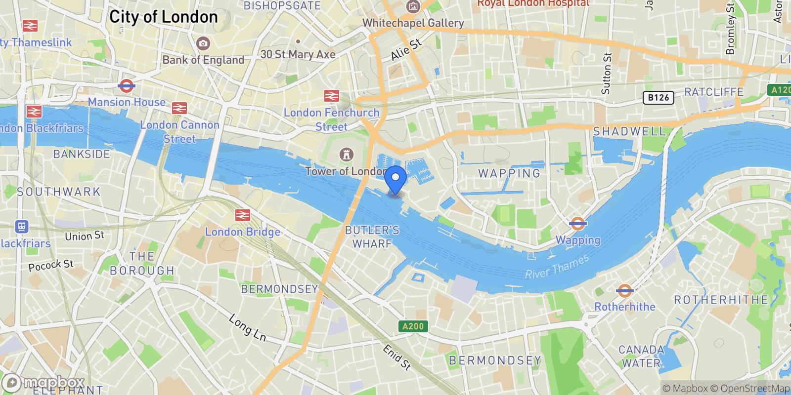 Map showing St Katharine By The Tower, London, England, United Kingdom.