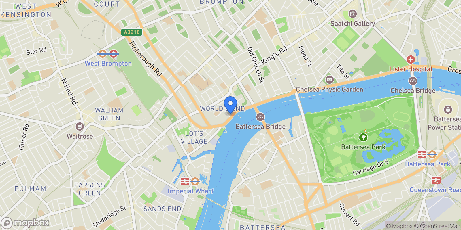 Map showing Cheyne Walk, London, England, United Kingdom.