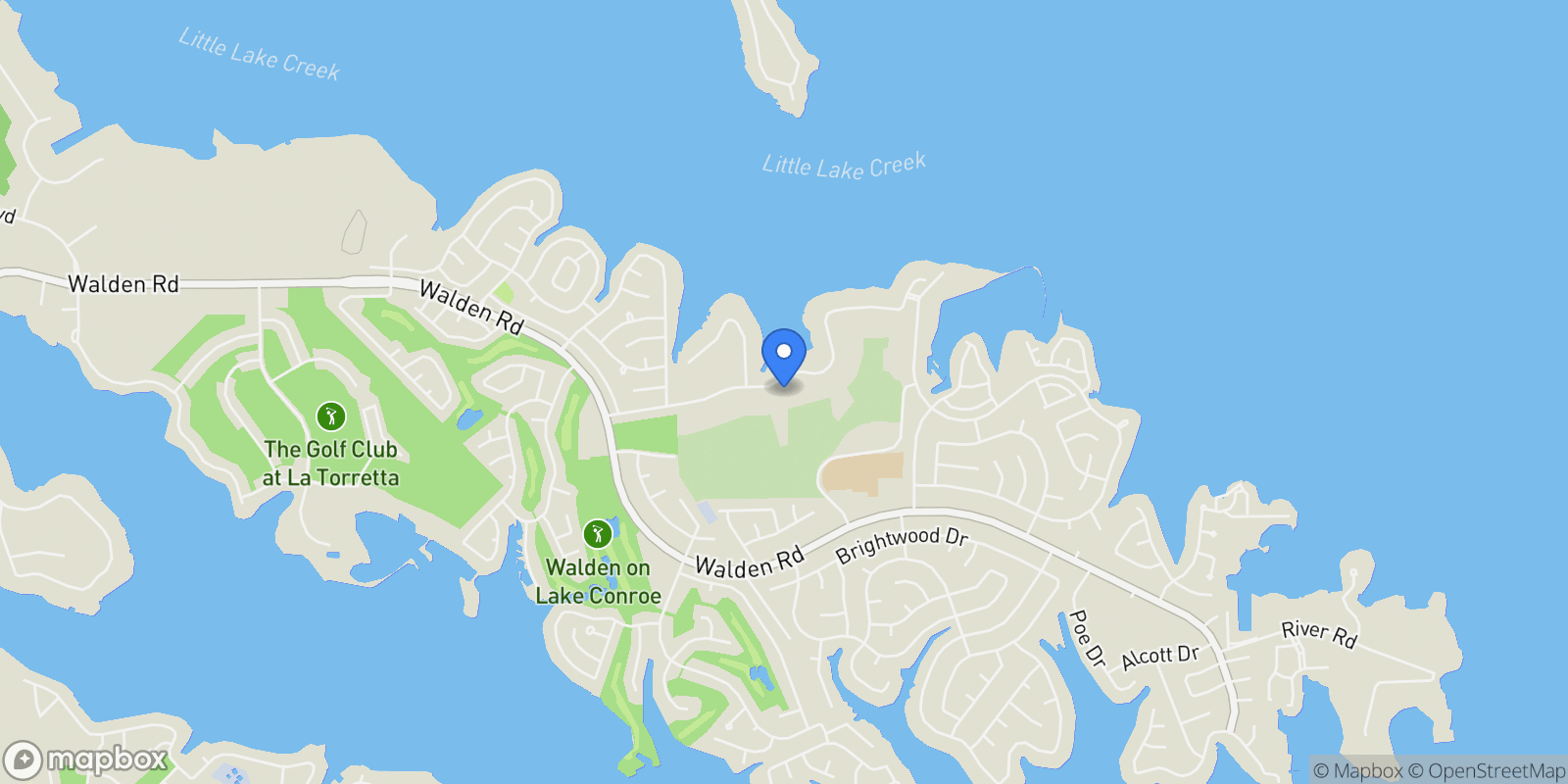 Map showing 66 Lake Estates Drive, Montgomery, Texas, United States.