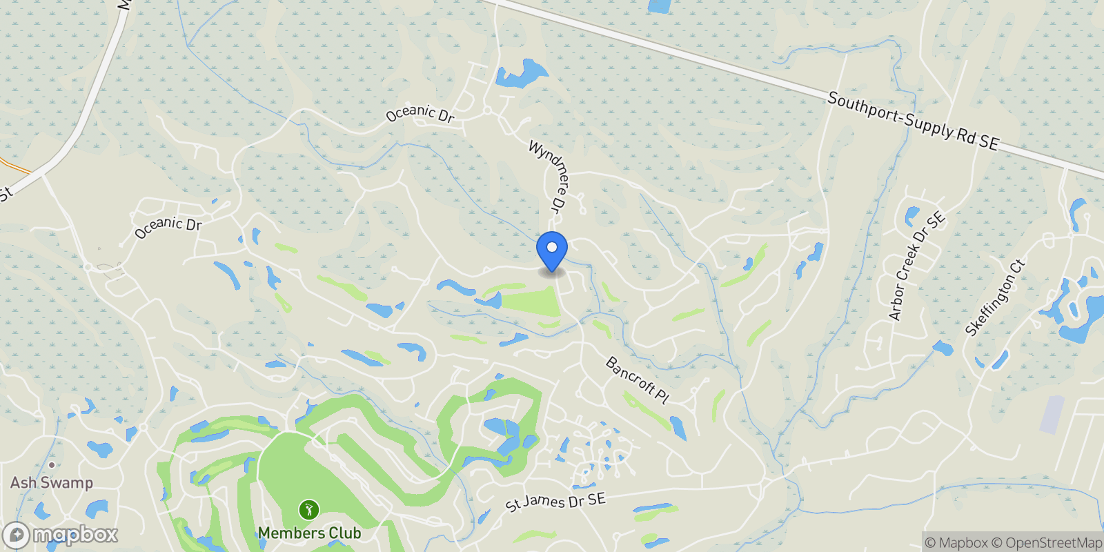 Map showing 4010 Wyndmere Drive, Southport, North Carolina, United States.