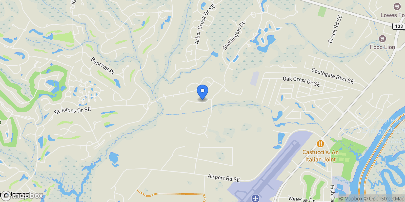 Map showing 3708 Fairfield Way, Southport, North Carolina, United States.