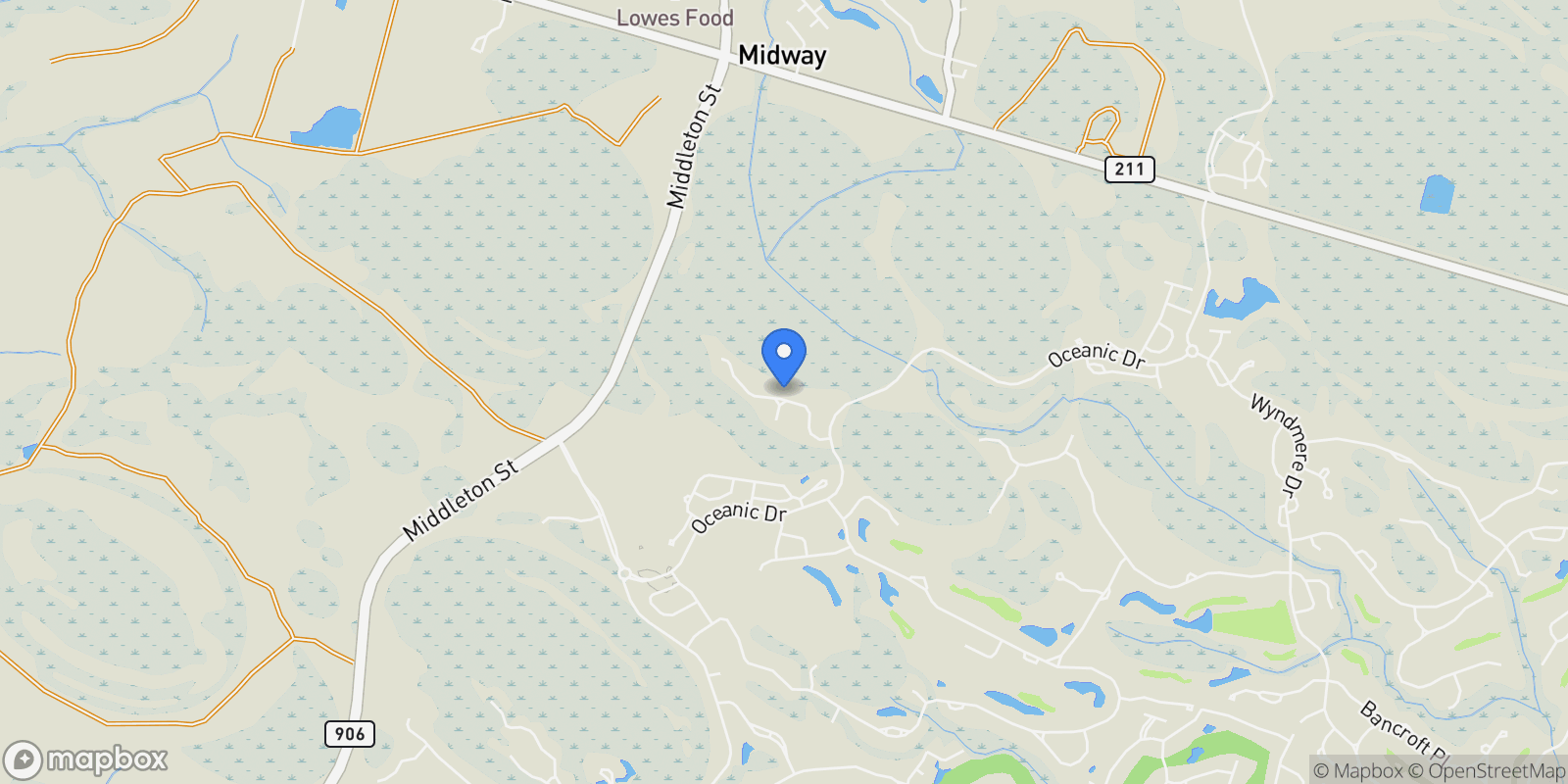 Map showing 3244 Oceanic Bay Drive, Southport, North Carolina, United States.
