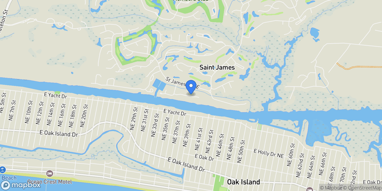 Map showing 2836 Harborside Way, Southport, North Carolina, United States.