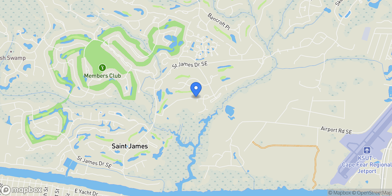 Map showing 3270 Beaver Creek Drive SE, Southport, North Carolina, United States.