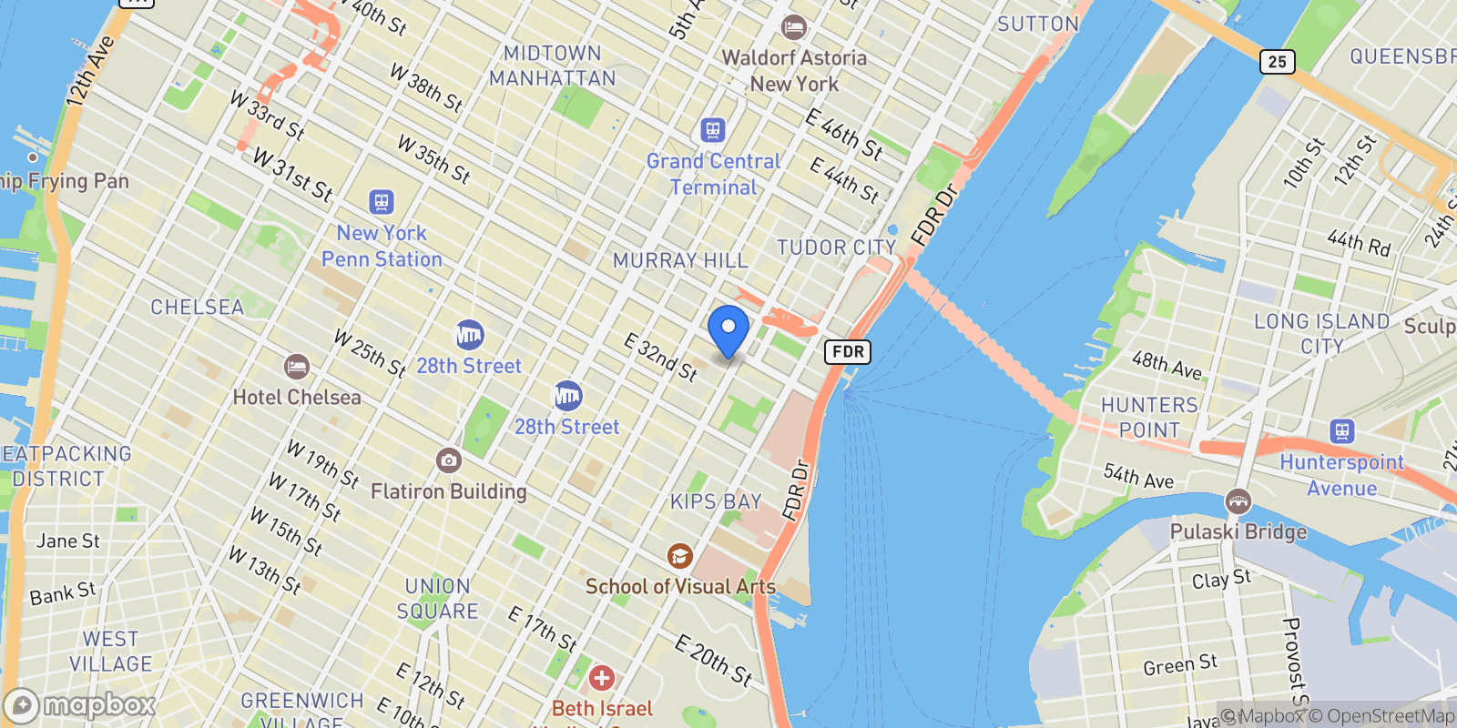 Map showing 609 SECOND AVE, New York, New York, United States.