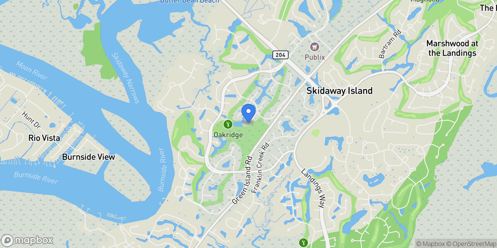 Map showing 7 Springpine Lane, Savannah, Georgia, United States.