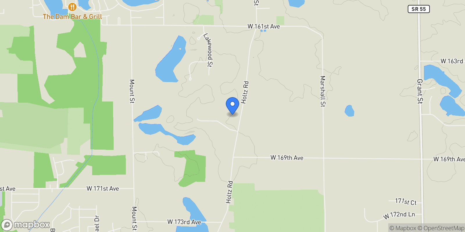 Map showing 16617 Noble Street, Lowell, IN 46356, Cedar Lake, Indiana, United States.