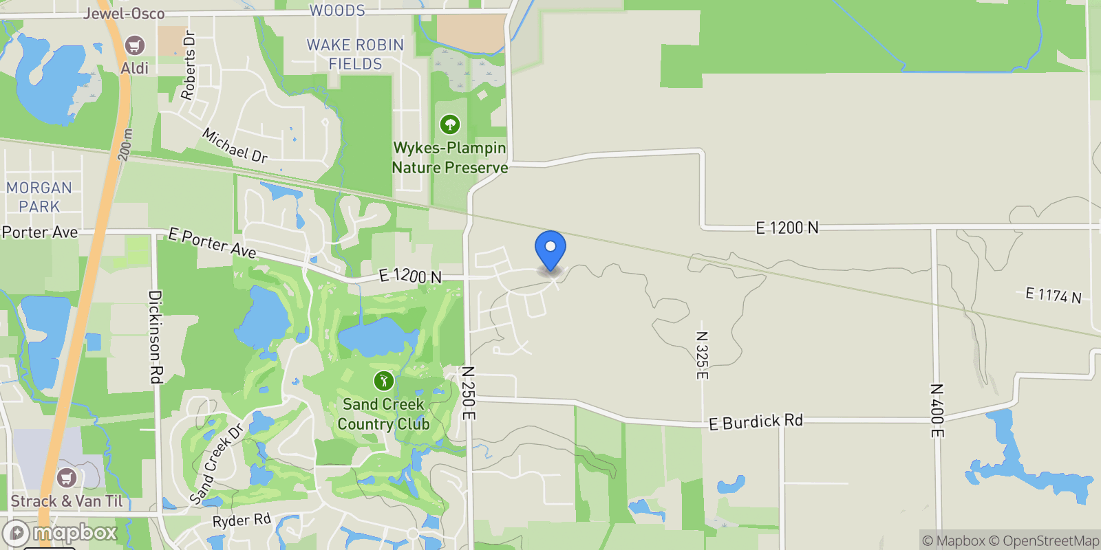 Map showing 706 Idlewild Lane , Chesterton, IN 46304, Porter, Indiana, United States.