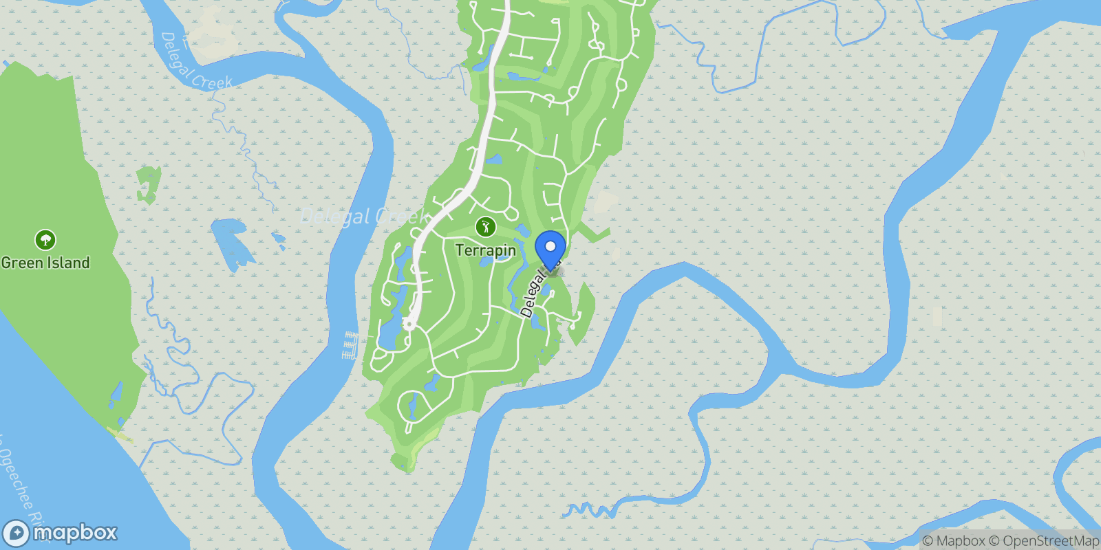 Map showing 24 Delegal Road, Savannah, Georgia, United States.