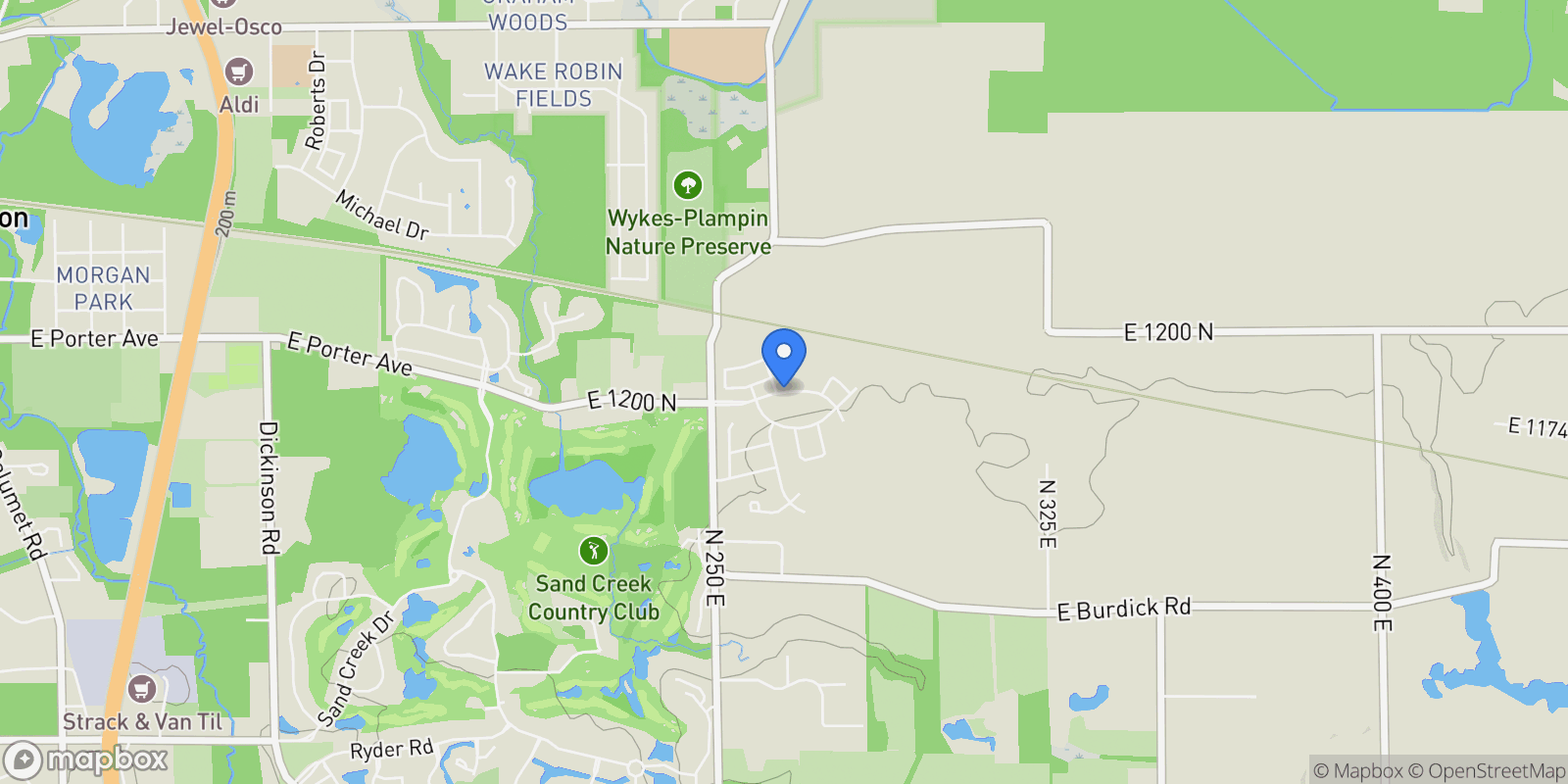 Map showing 2215 Easton Park Drive, Chesterton, IN 46304, Porter, Indiana, United States.