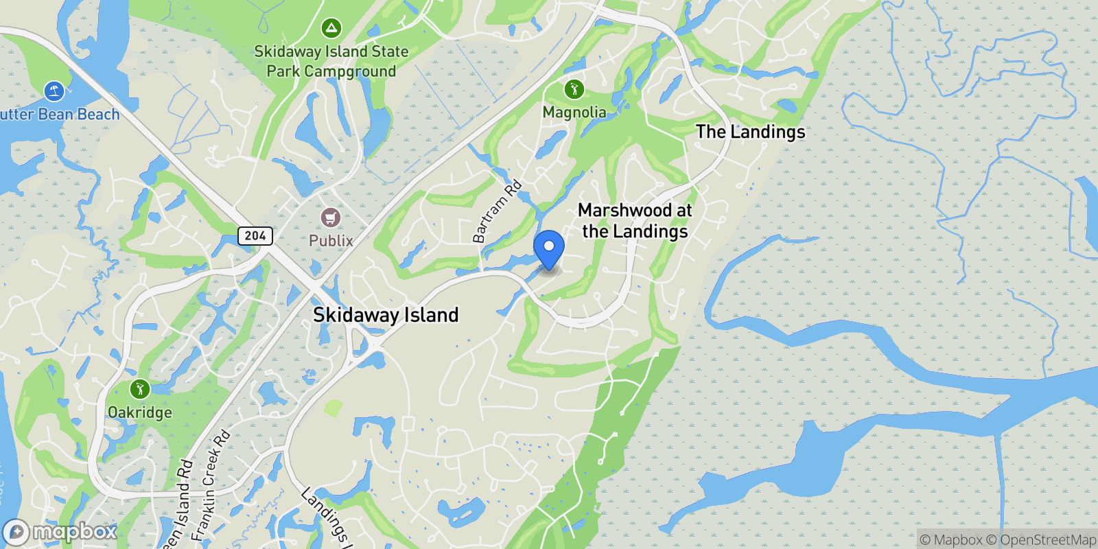Map showing 38 Wiley Bottom Road, Savannah, Georgia, United States.