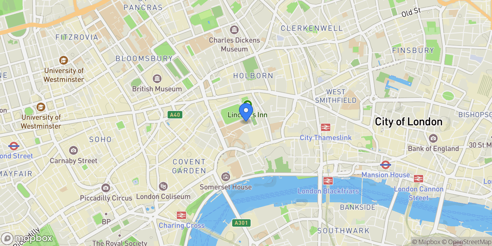 Map showing 18 Portugal Street, London, England, United Kingdom.