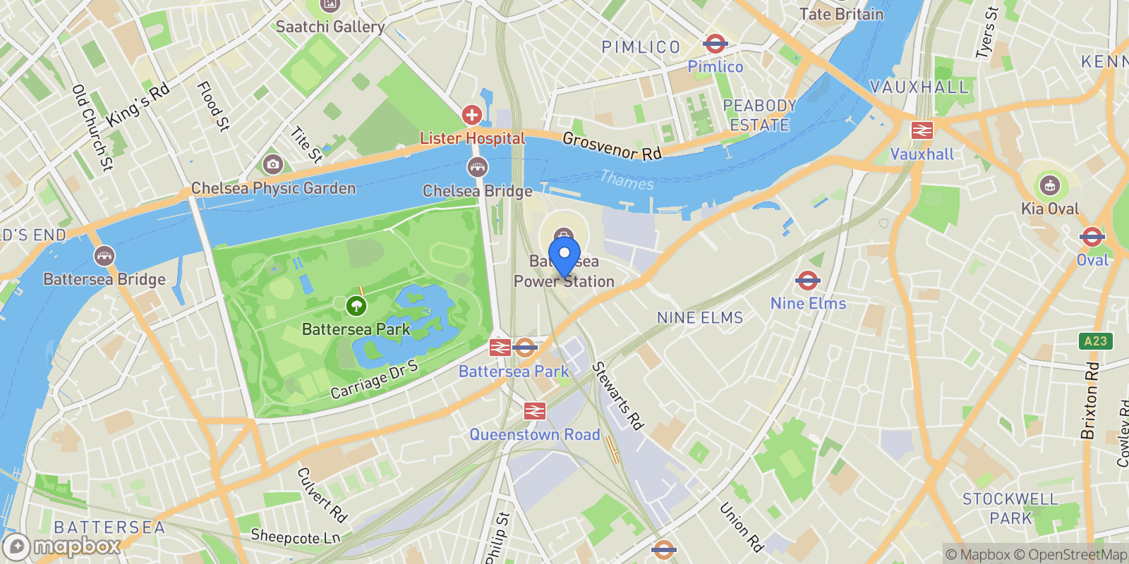 Map showing Wilshire House, Battersea Power Station, SW11, London, England, United Kingdom.