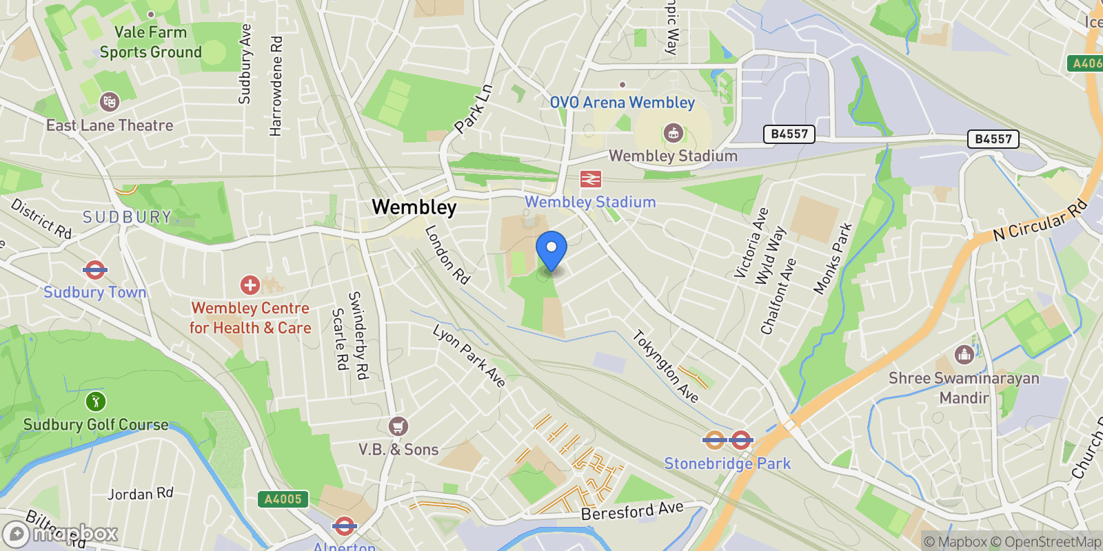 Map showing Affinity House, Grand Union, Wembley, England, United Kingdom.