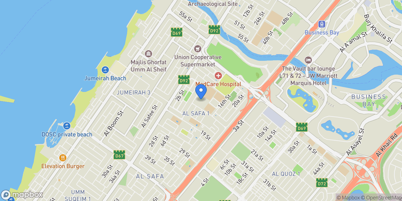 Map showing Canal Front Residence 6, Canal Front Residences
            , Dubai, Dubai, Dubai, United Arab Emirates.