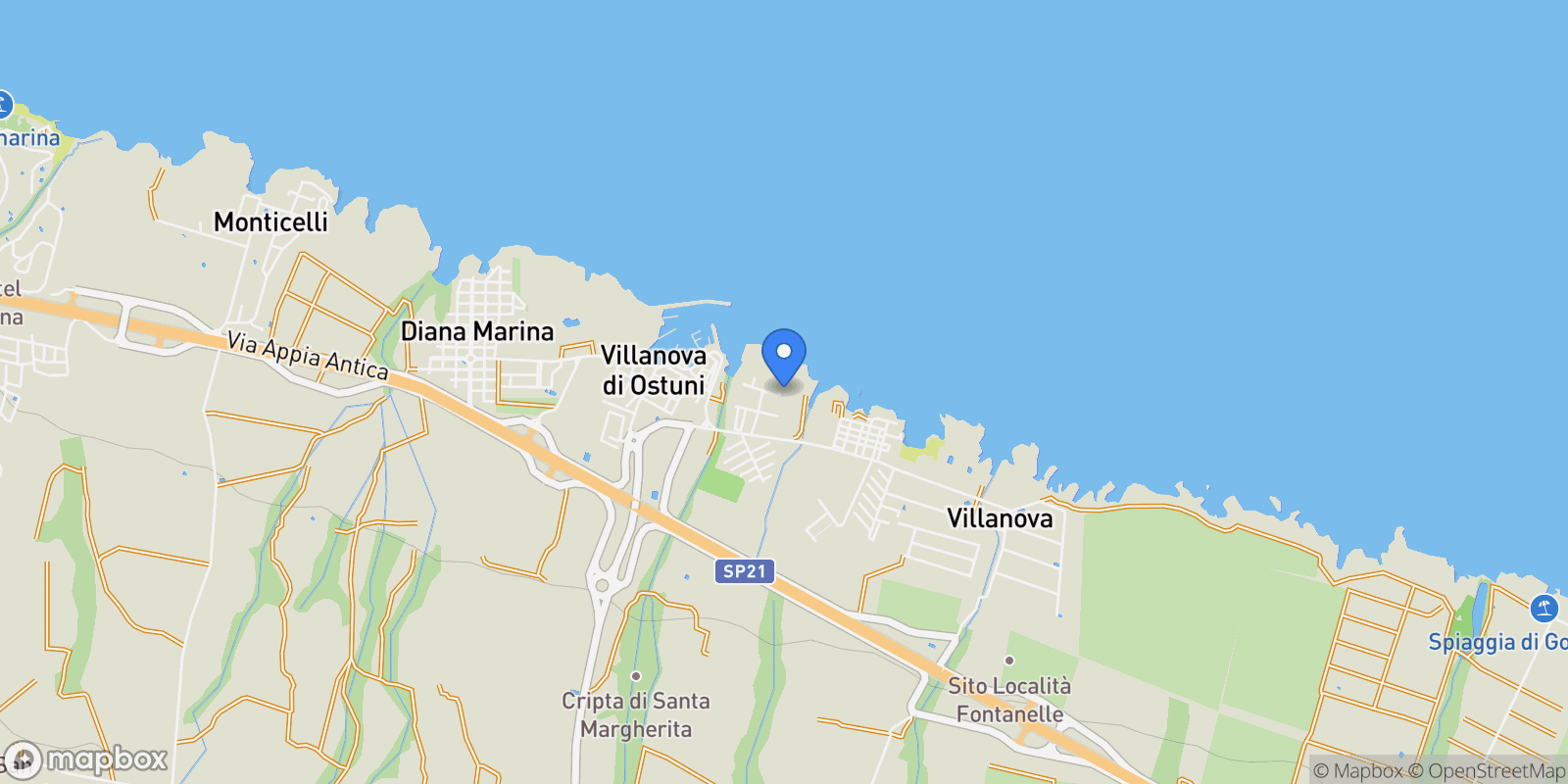 Map showing Villanova, Apulia, Italy.