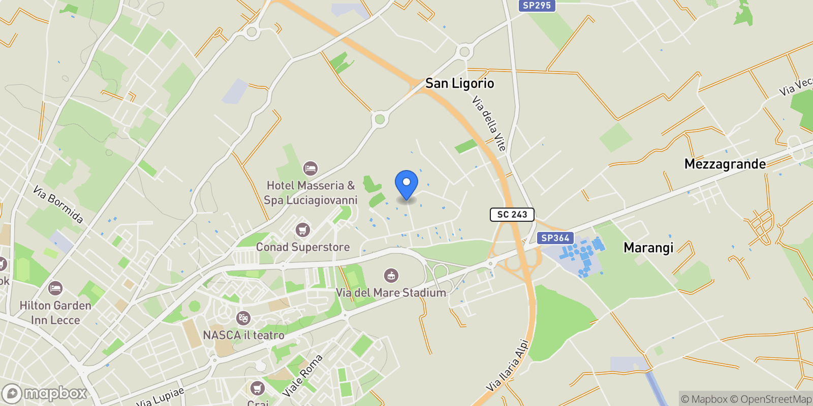 Map showing Lecce, Apulia, Italy.
