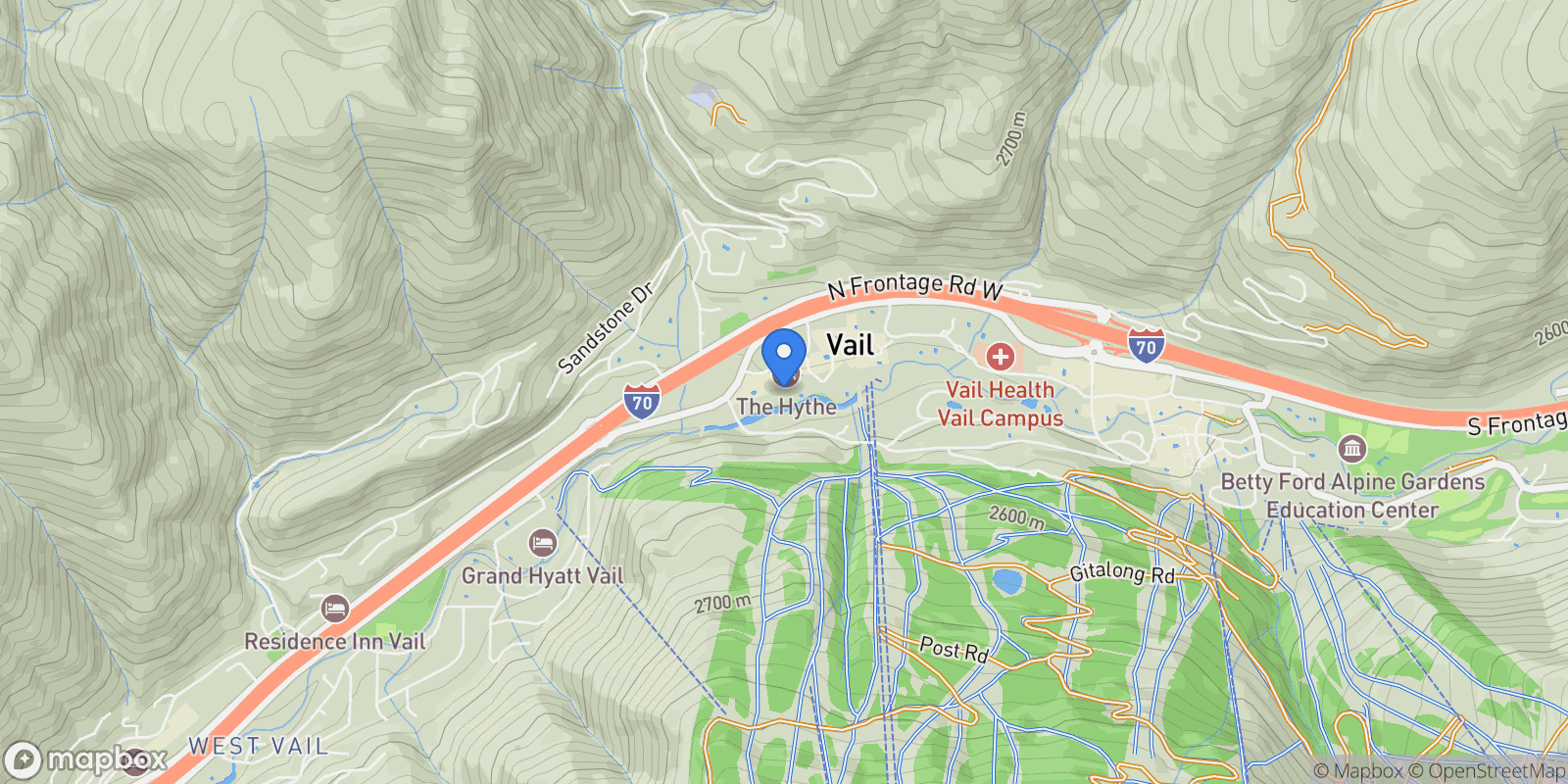 Map showing 825 Forest Road, #2, Vail, CO, 81657, USA, Vail, Colorado, United States.