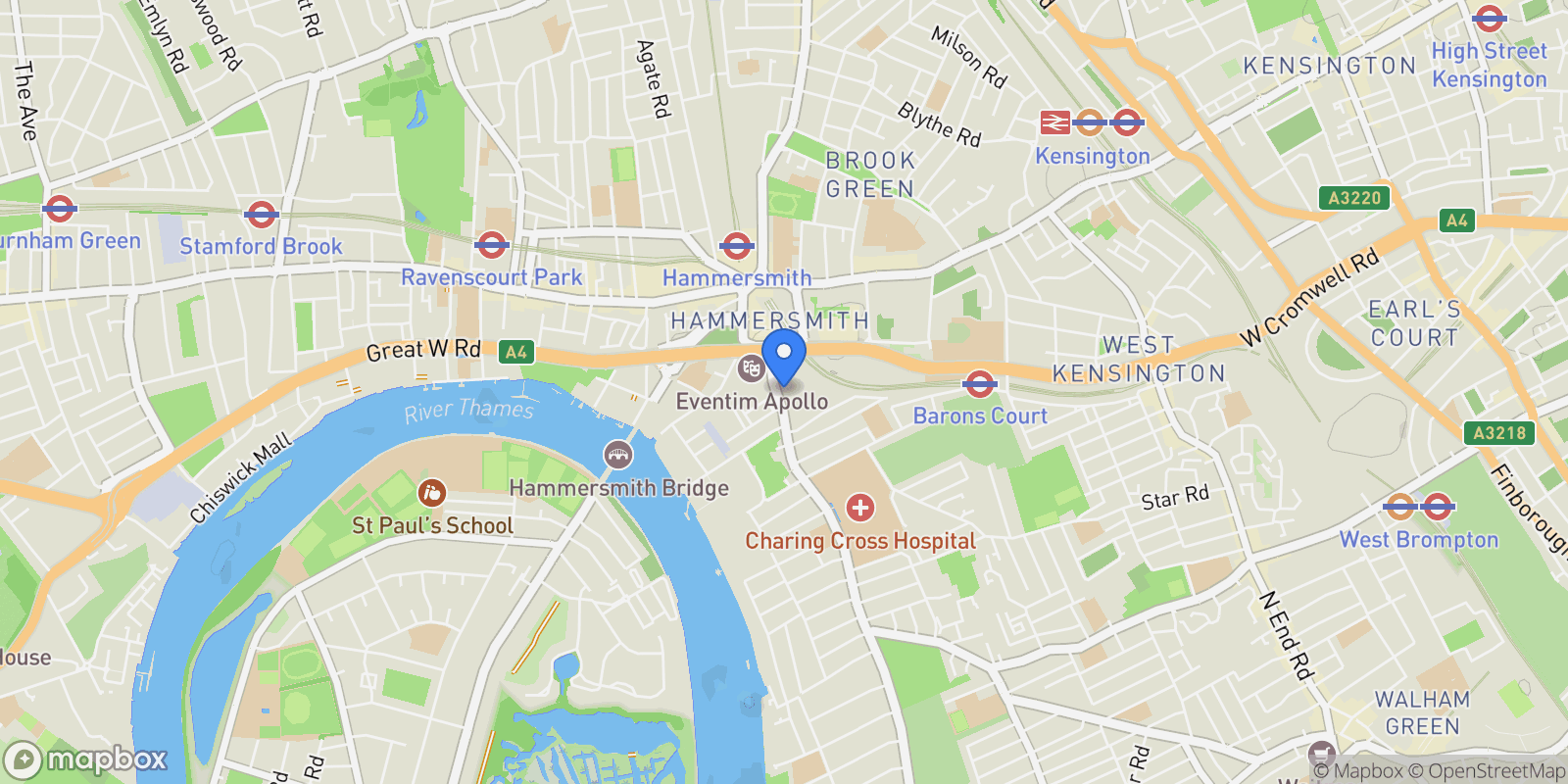 Map showing Matcham House, Hammersmith, W6, Hammersmith, England, United Kingdom.