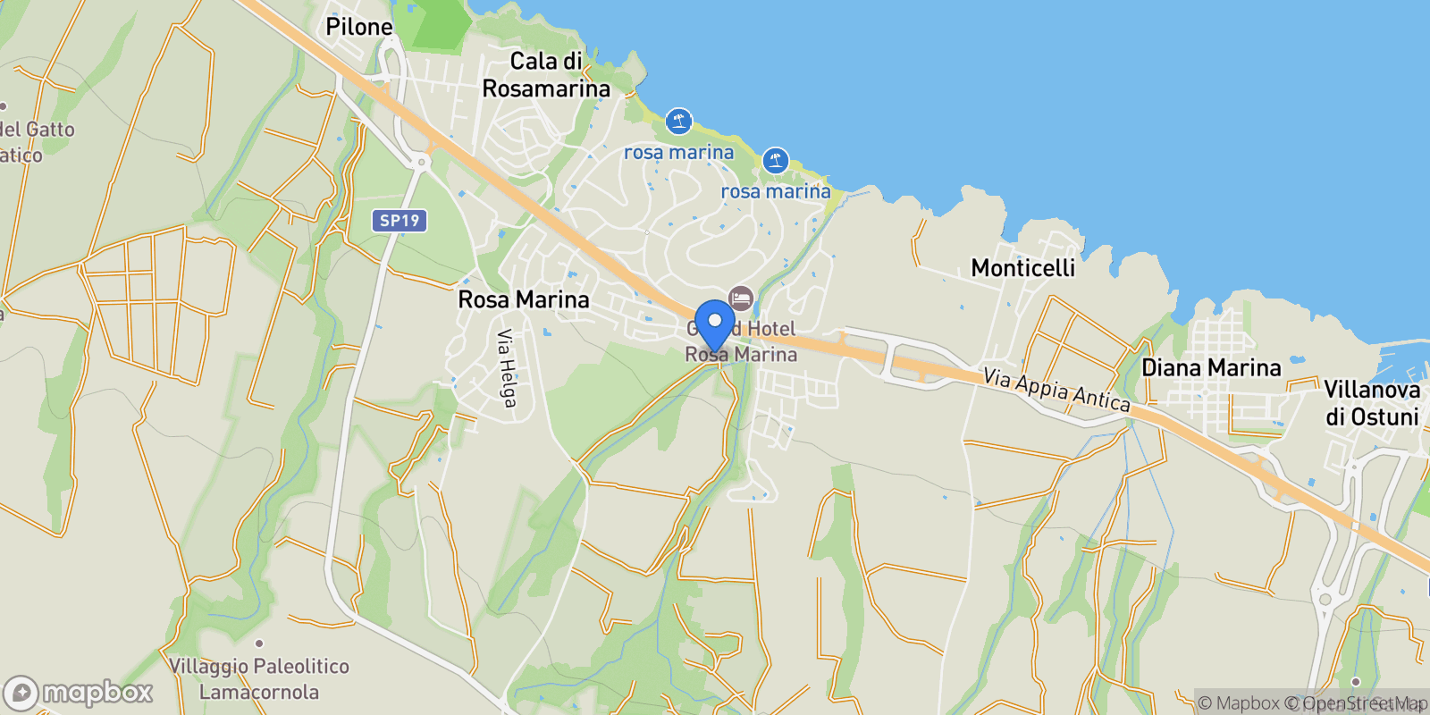Map showing Rosa Marina, Apulia, Italy.