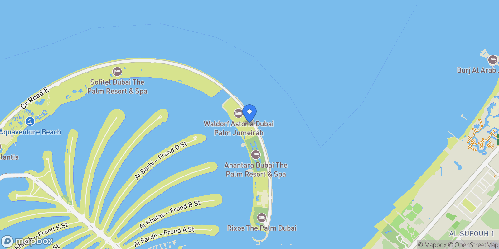 Map showing Ellington Ocean House, Ellington Ocean House
            , Dubai, Dubai, Dubai, United Arab Emirates.