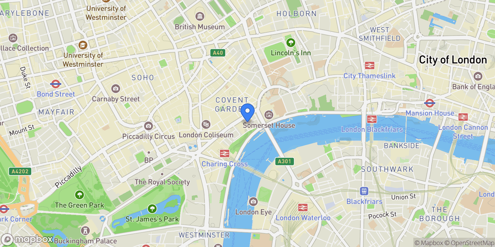 Map showing 190, The Strand, WC2R, London, England, United Kingdom.