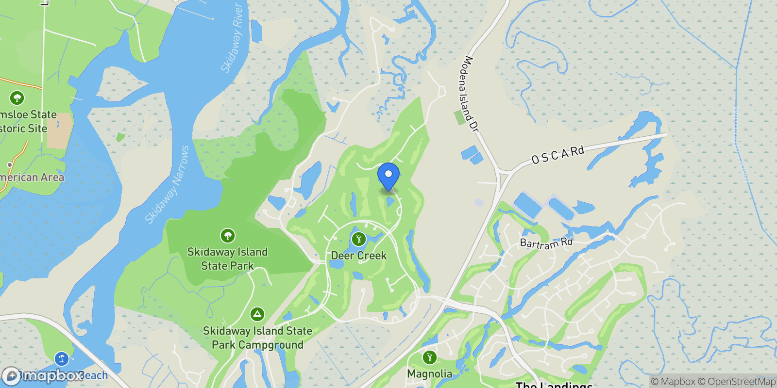Map showing 6 Oak Shadow Court, Savannah, Georgia, United States.
