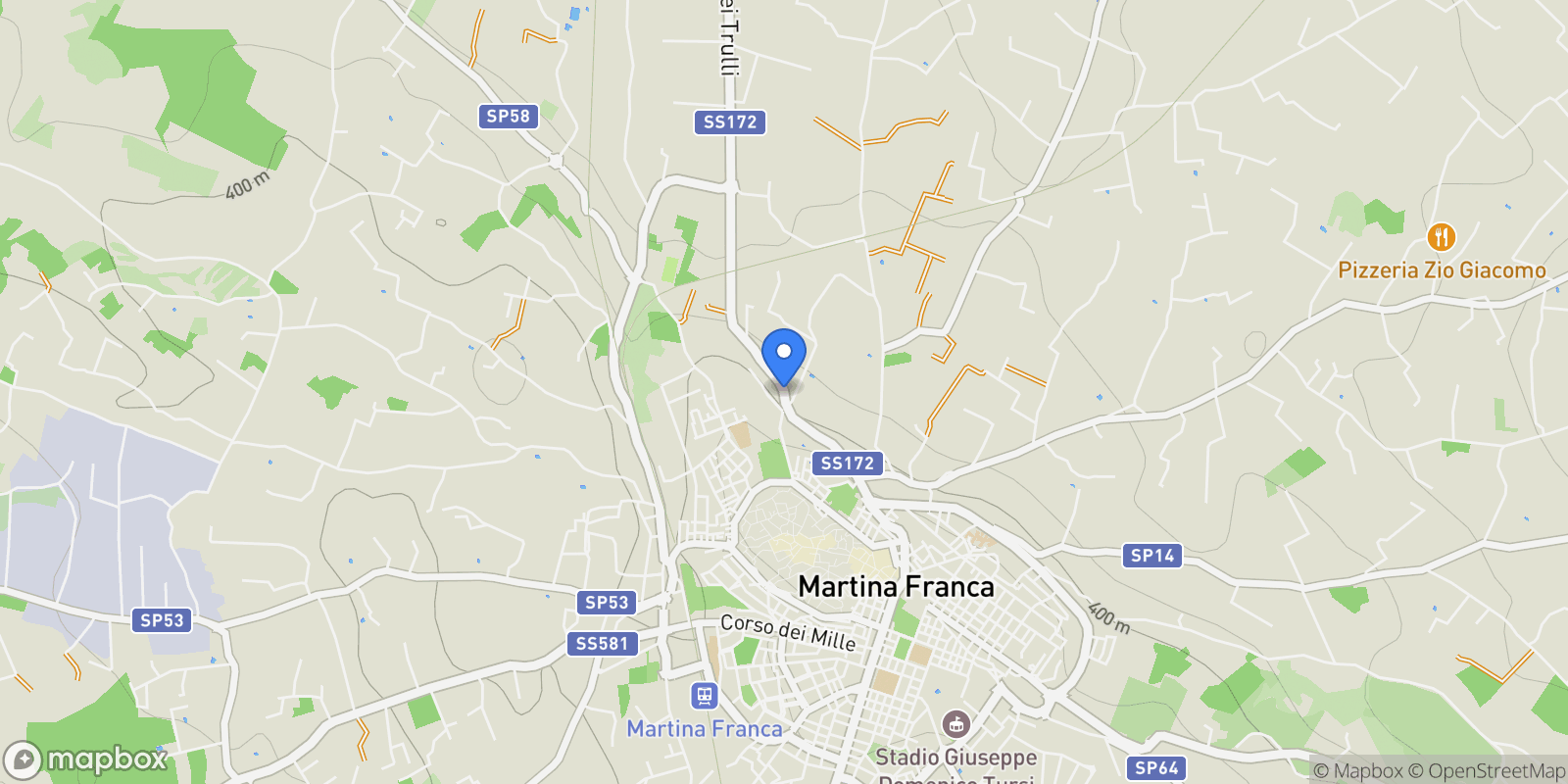 Map showing Martina Franca, Apulia, Italy.
