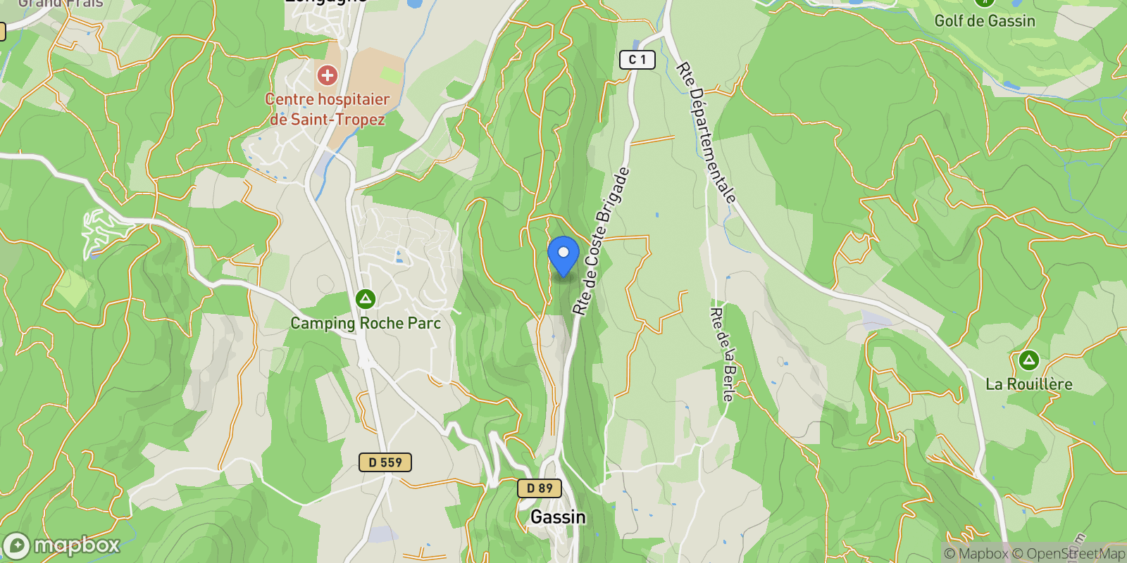 Map showing Gassin, Provence-Alpes-Côte d'Azur, France.