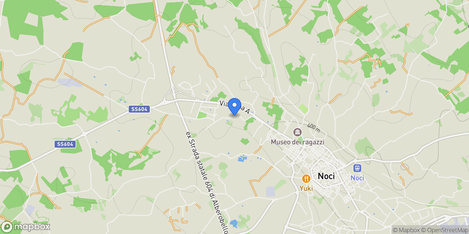 Map showing Noci, Apulia, Italy.
