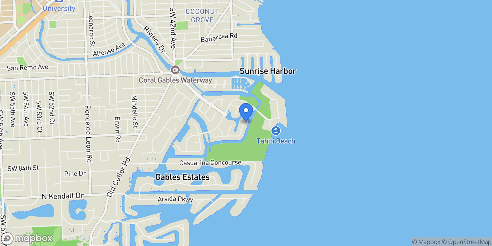 Map showing 104 Paloma Dr, Miami, Florida, United States.