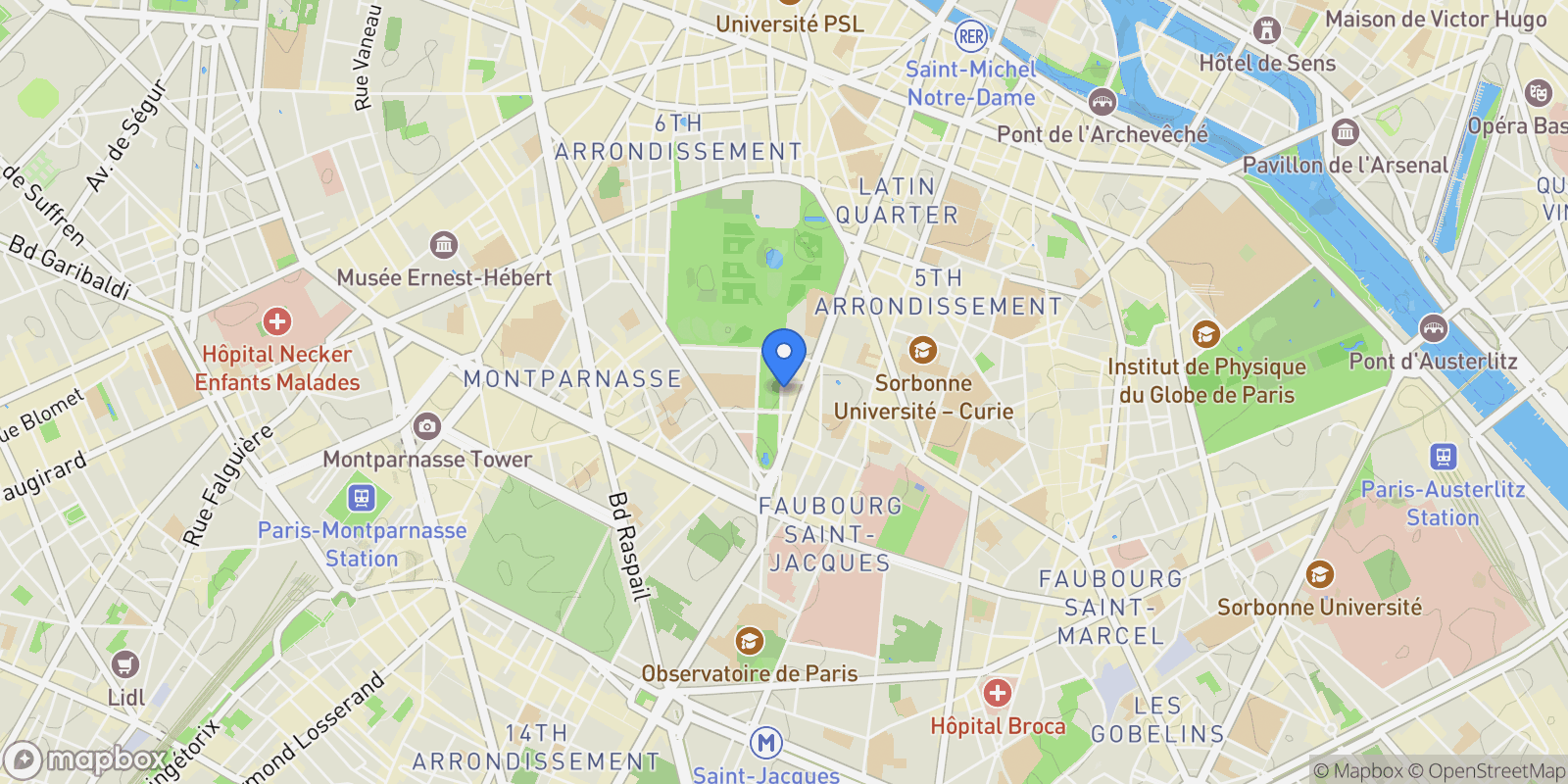 Map showing Paris, Île-de-France, France.