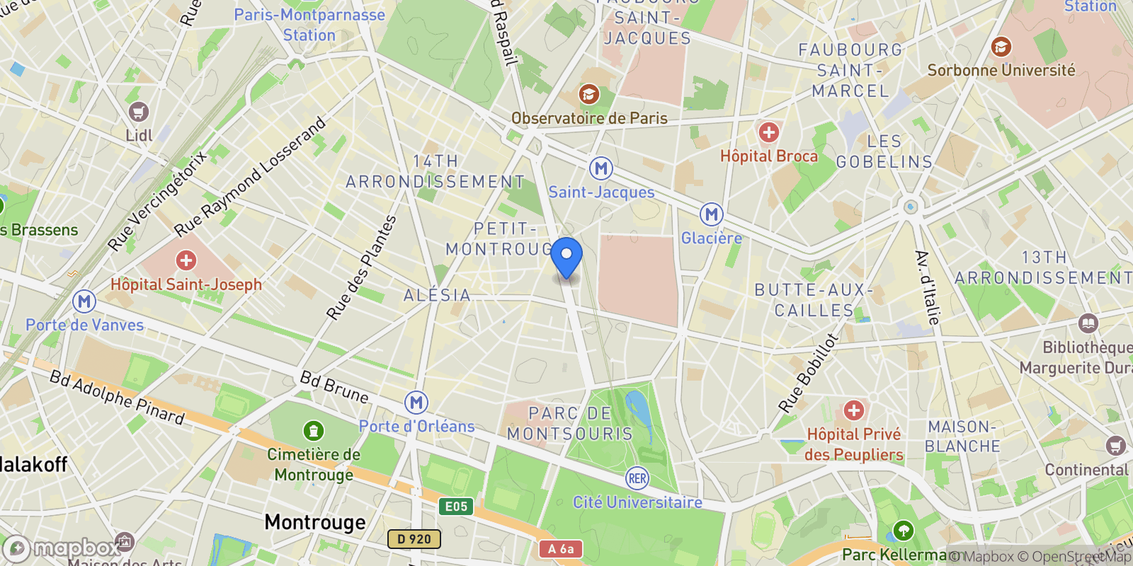 Map showing Paris, Île-de-France, France.