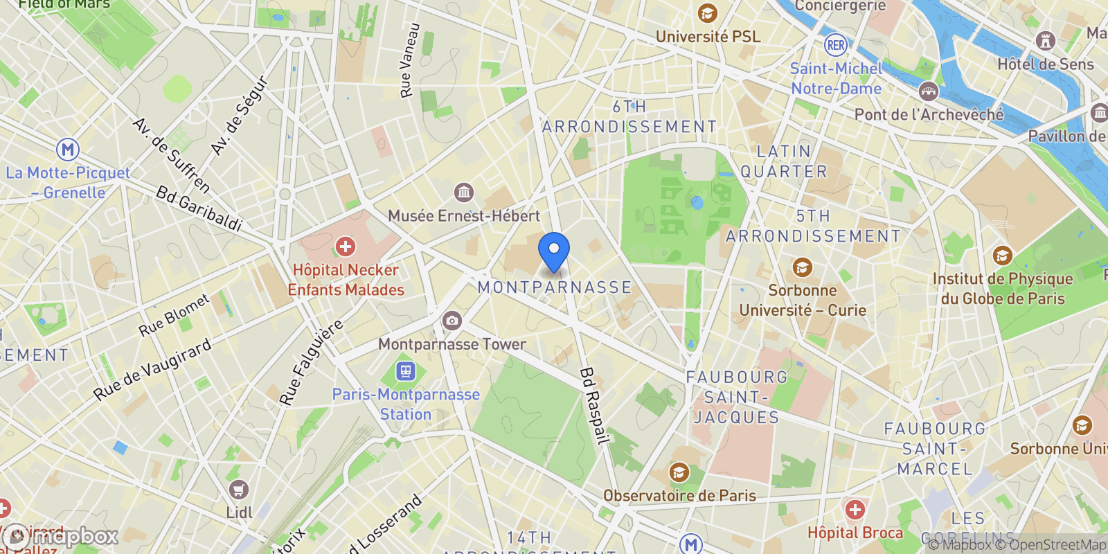 Map showing rue stanislas, Paris, Île-de-France, France.