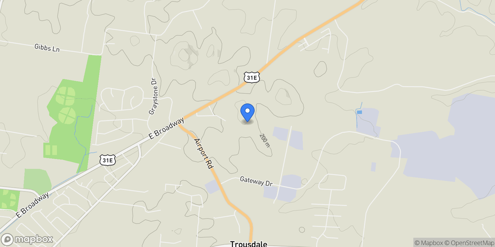 Map showing 1031 Tiane Trl, Gallatin, Tennessee, United States.