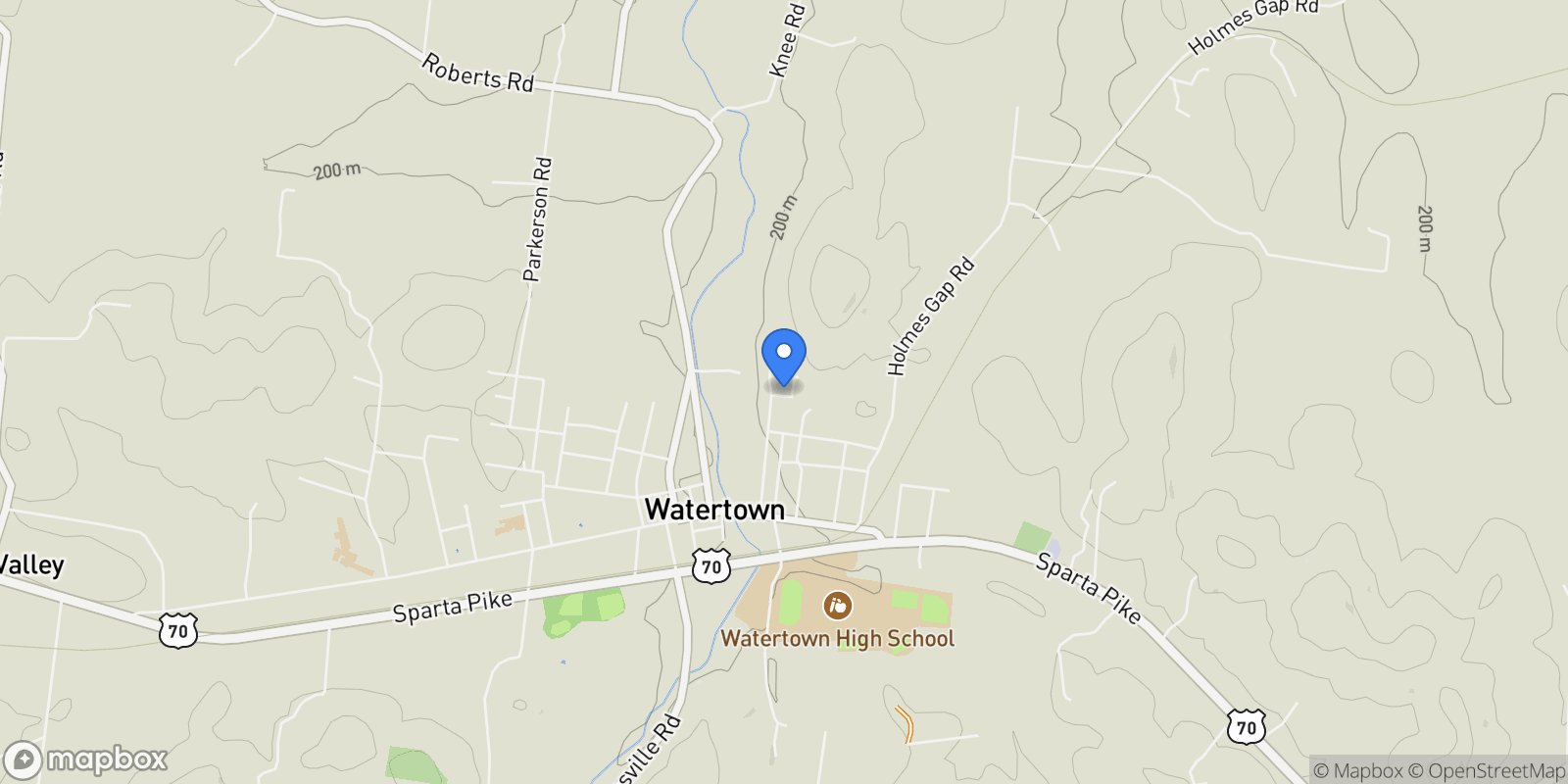 Map showing 127 Candice Court, Watertown, Tennessee, United States.