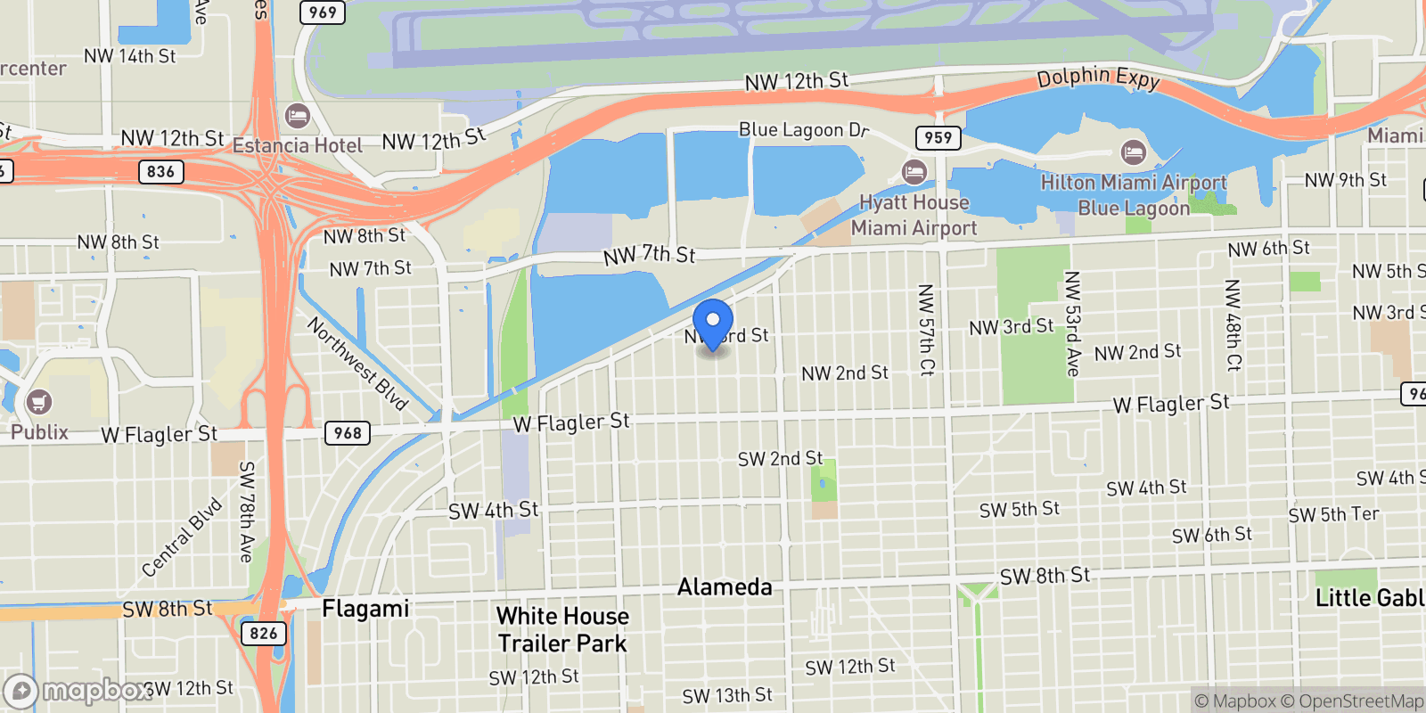 Map showing 250 NW 63rd Ct, Miami, Florida, United States.