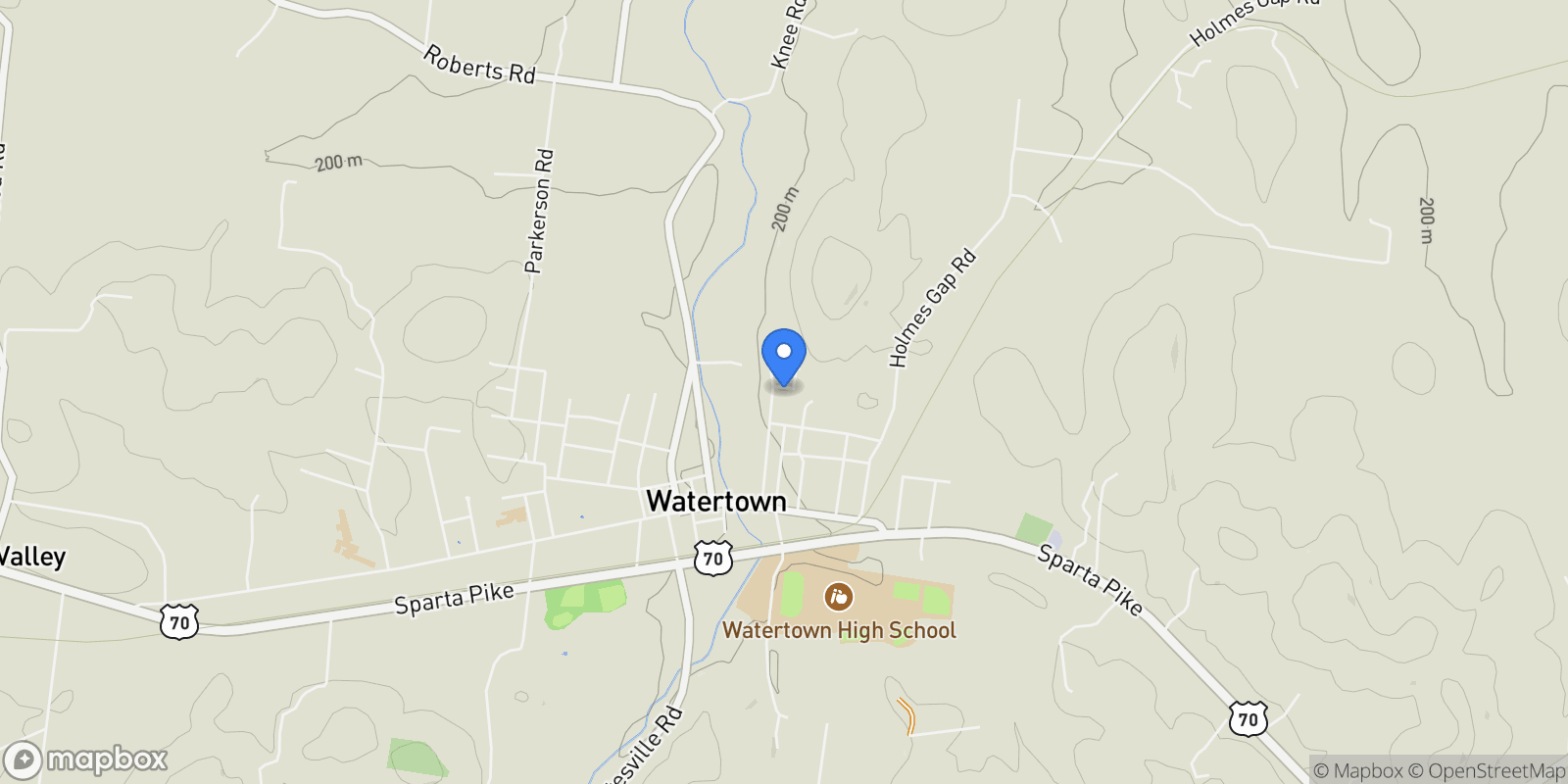 Map showing 126 Candice Court, Watertown, Tennessee, United States.