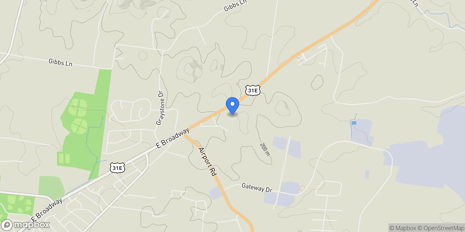 Map showing 1008 Tiane Trail, Gallatin, Tennessee, United States.