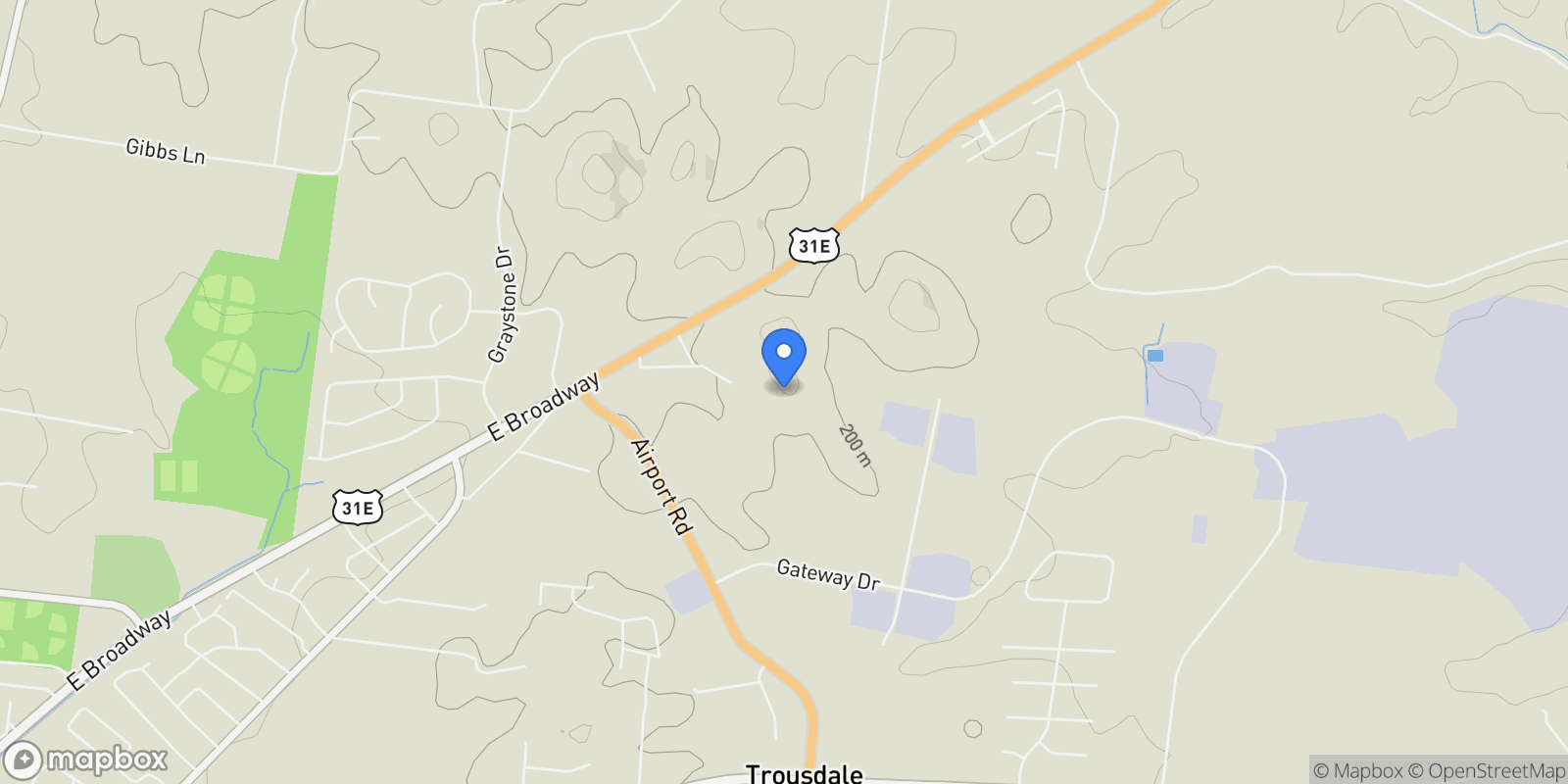 Map showing 1030 Tiane Trail, Gallatin, Tennessee, United States.