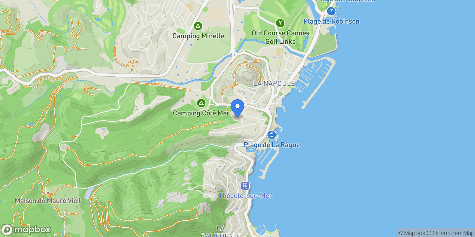 Map showing Mandelieu-la-Napoule, Provence-Alpes-Côte d'Azur, France.