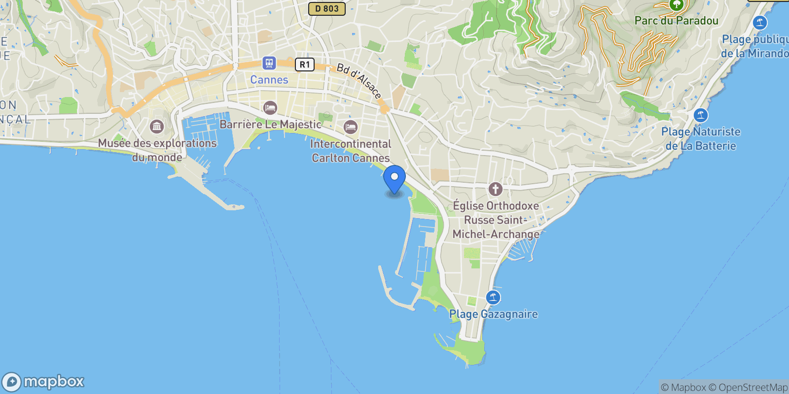 Map showing Cannes, Provence-Alpes-Côte d'Azur, France.