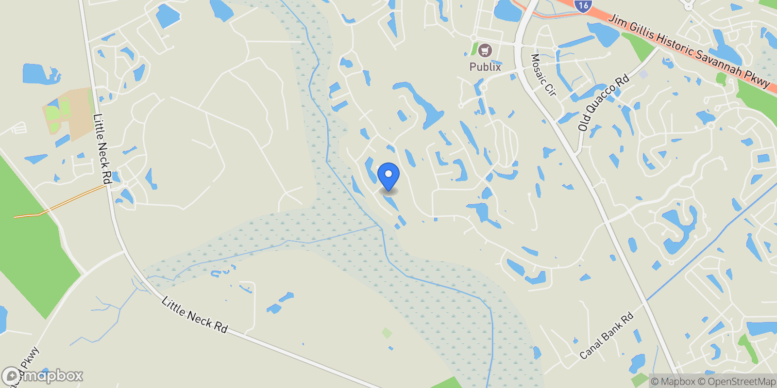 Map showing 4 Oak Leaf Place, Pooler, Georgia, United States.