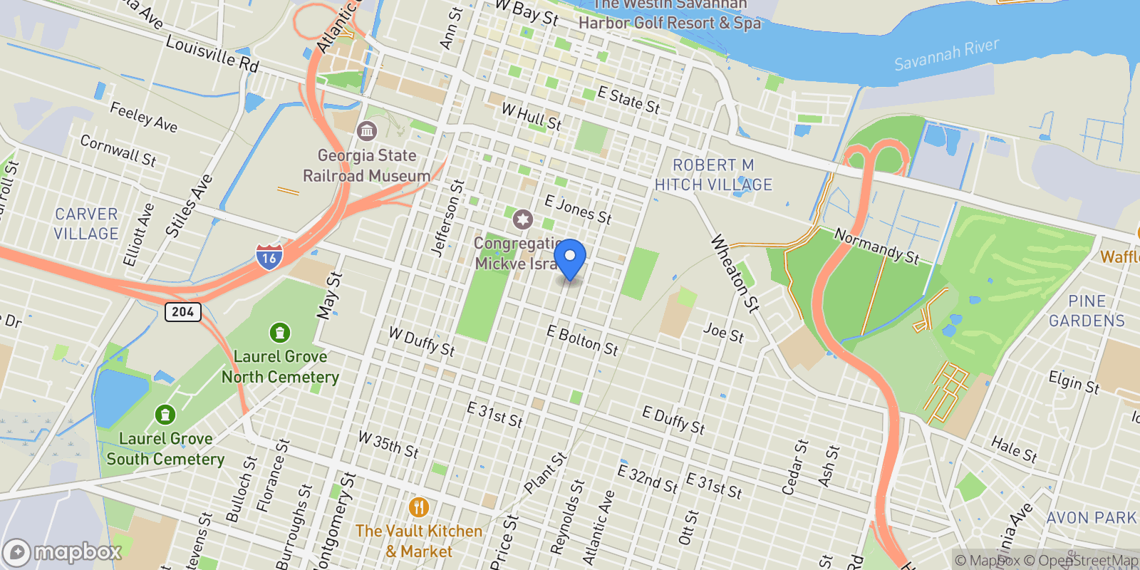 Map showing 610 Habersham Street, Savannah, Georgia, United States.