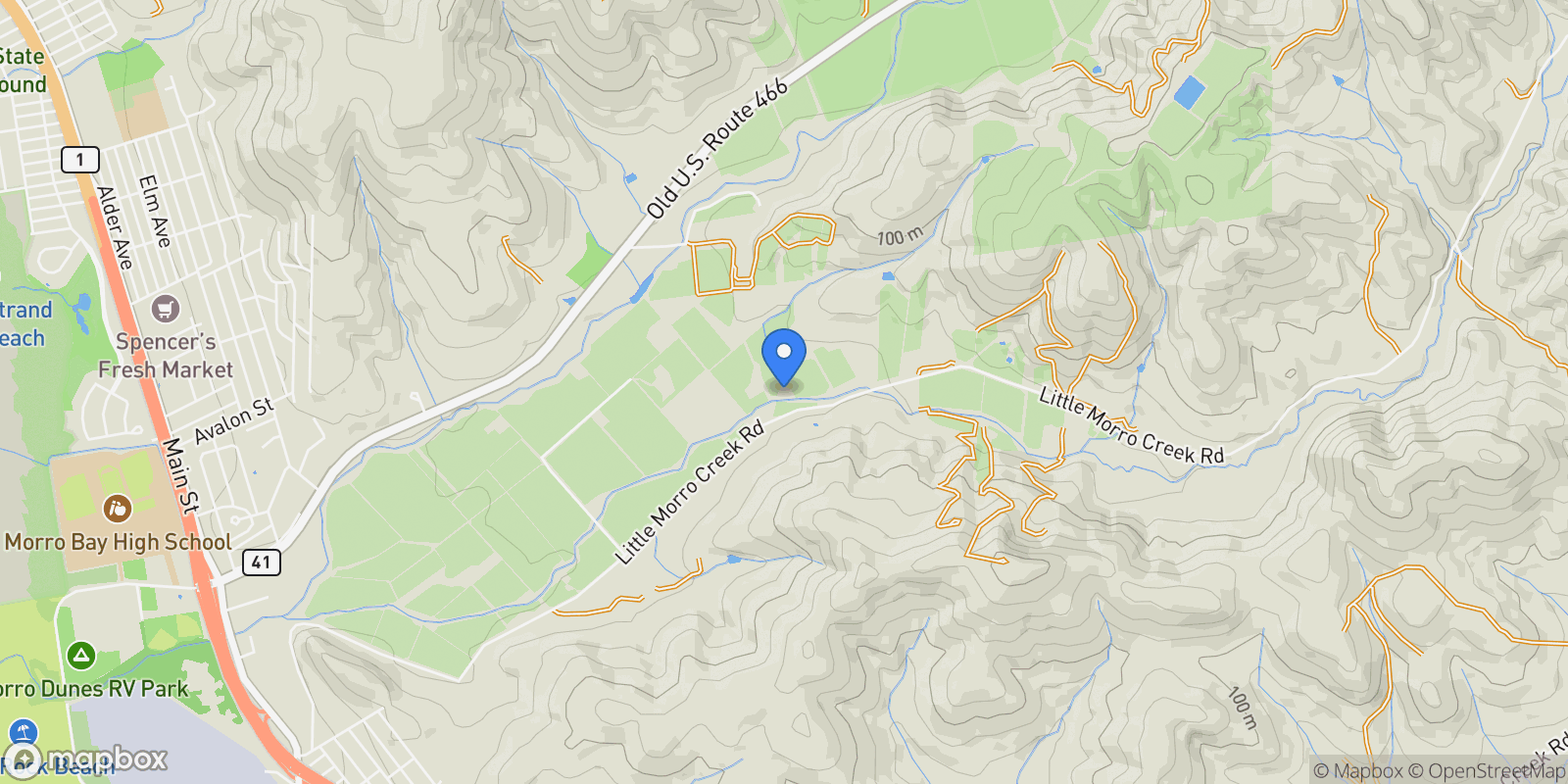 Map showing 1301 Little Morro Creek Road, Morro Bay, CA 93442, Morro Bay, California, United States.